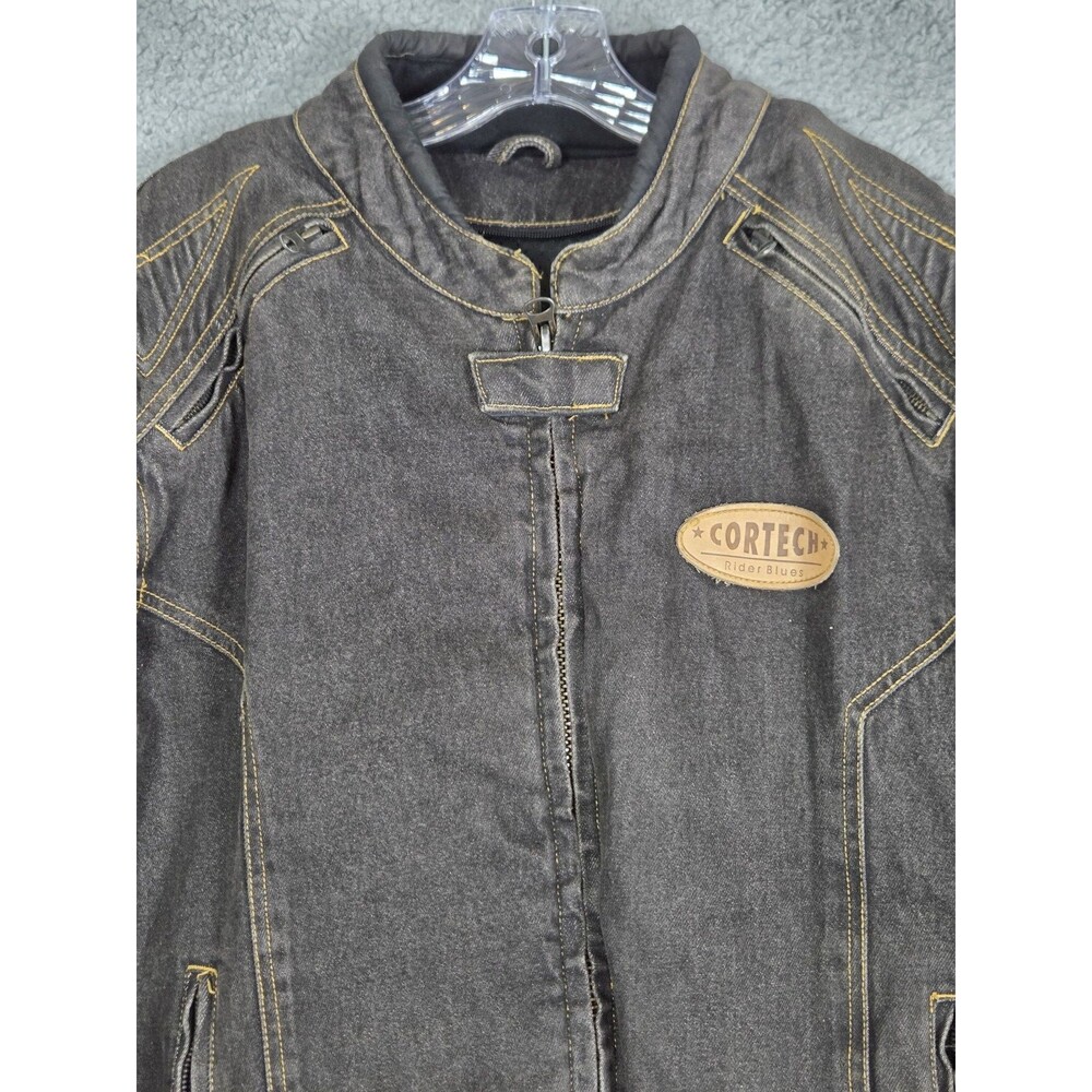Cortech DSX Jacket Mens L (44) Black Rider Blues Motorcycle Armor Vented Denim - Picture 3 of 12